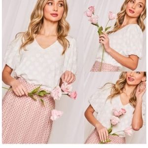 White v neck top - NWT